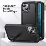 iPhone 15 Hybrid Håndverkerdeksel m. Stativ - Svart
