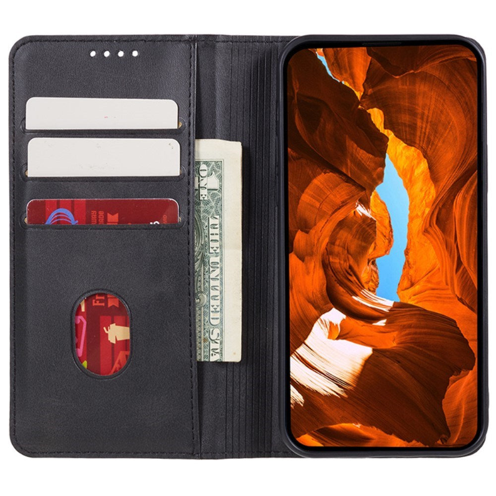 EIDERWOOD Samsung Galaxy Xcover 6 Pro Kunstskinn Flip Deksel med Kortholder & Stativfunksjon - Svart