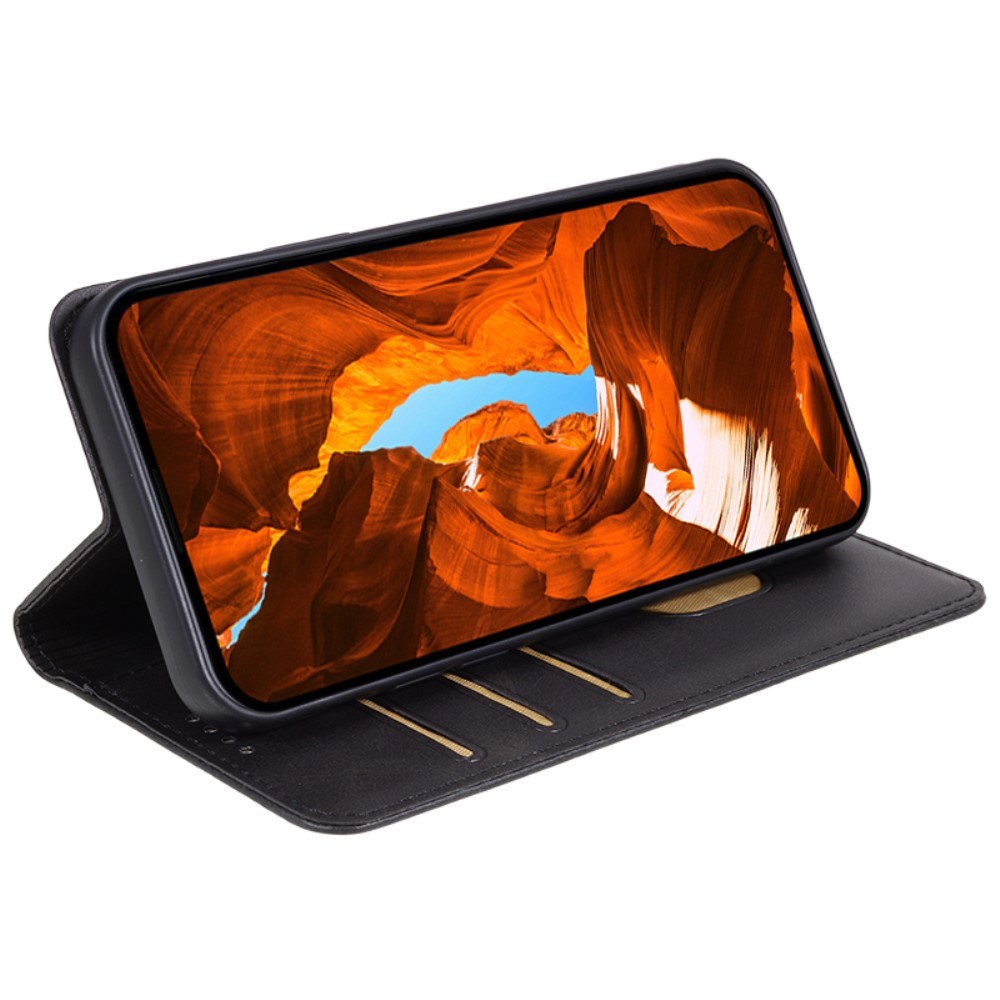 EIDERWOOD Samsung Galaxy Xcover 6 Pro Kunstskinn Flip Deksel med Kortholder & Stativfunksjon - Svart