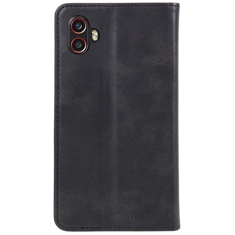 EIDERWOOD Samsung Galaxy Xcover 6 Pro Kunstskinn Flip Deksel med Kortholder & Stativfunksjon - Svart