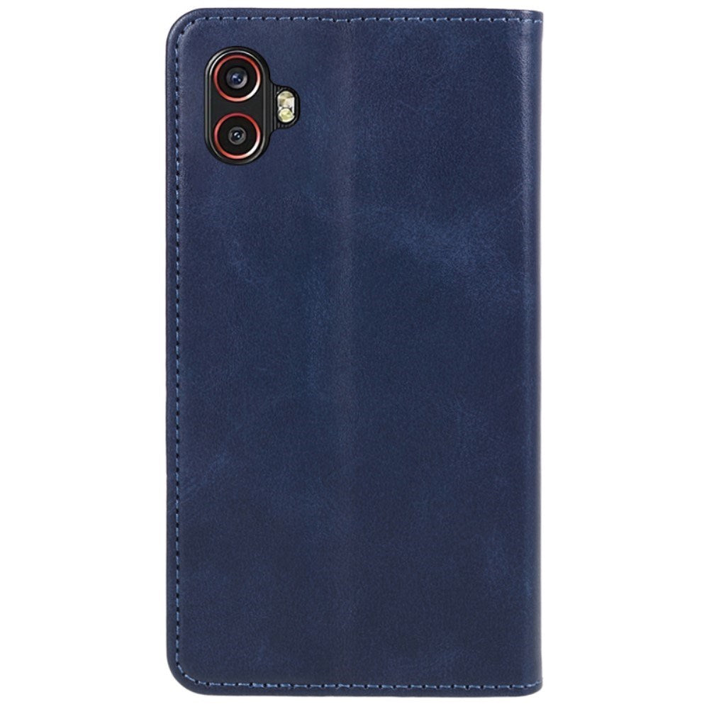 EIDERWOOD Samsung Galaxy Xcover 6 Pro Kunstskinn Flip Deksel med Kortholder & Stativfunksjon - Blå