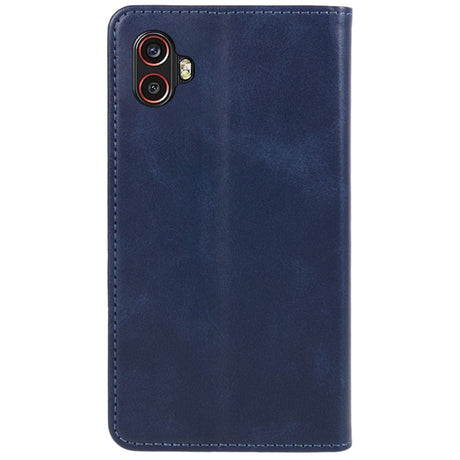 EIDERWOOD Samsung Galaxy Xcover 6 Pro Kunstskinn Flip Deksel med Kortholder & Stativfunksjon - Blå
