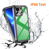 iPhone 14 Pro Max IP68 Støv- & Vanntett Deksel - Gjennomsiktig / Svart