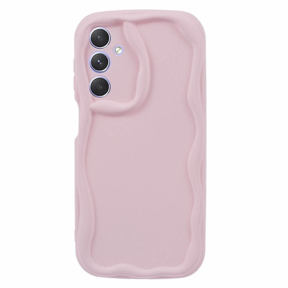 EIDERWOOD Samsung Galaxy S23 FE Fleksibelt Plast Deksel med Bølgete Kanter - Rosa