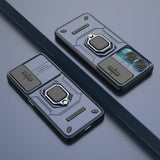 Honor 90 Lite Håndverker Deksel med Magnetisk Kickstand Og Cam Slider - Blå