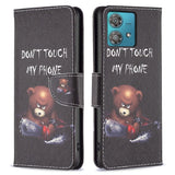 EIDERWOOD Motorola Edge 40 Neo Kunstskinn Flip Deksel med Lommebok & Trykk - "Don't Touch My Phone" Bjørn