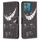 EIDERWOOD Motorola Edge 40 Neo Kunstskinn Flip Deksel med Lommebok & Trykk - "Don't Touch My Phone"