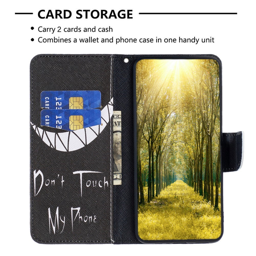 EIDERWOOD Motorola Edge 40 Neo Kunstskinn Flip Deksel med Lommebok & Trykk - "Don't Touch My Phone"