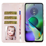 EIDERWOOD Motorola Moto G54 Flip Deksel med Lommebok og Stropp - Glitter - Gull