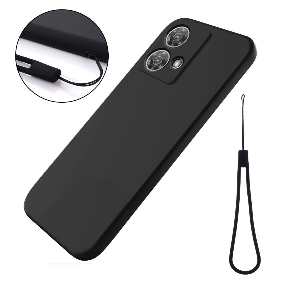 EIDERWOOD Motorola Edge 40 Neo Liquid Silikon Deksel med Stropp - Svart