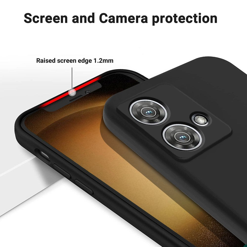 EIDERWOOD Motorola Edge 40 Neo Liquid Silikon Deksel med Stropp - Svart