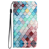 Samsung Galaxy S24 Kunstskinn Flipdeksel m. Lommebok og Stropp - Fargede Firkanter