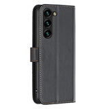 Samsung Galaxy S24+ (Plus) Kunst Skinn Flip Deksel m. Stativ & Lommebok - Svart