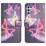 Samsung Galaxy S24 Flip Deksel i Kunstskinn med Lommebok og Stativfunksjon - Sommerfugler