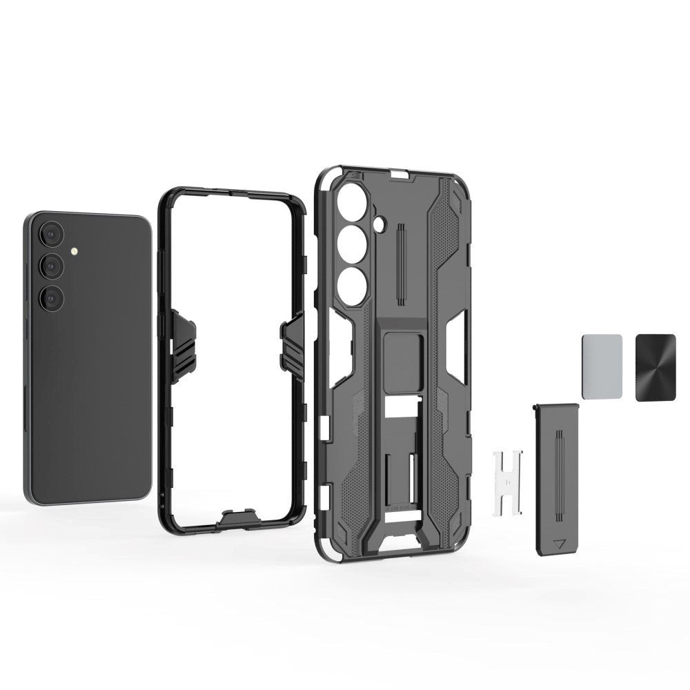 Samsung Galaxy S24+ (Plus) Håndverker Deksel med Kickstand - Svart