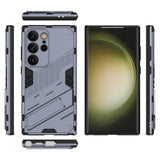Samsung Galaxy S24 Ultra Hybrid Håndverker Deksel Med Kickstand - Grå