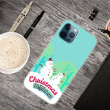 iPhone 15 Pro Fleksibelt Plast Jul Deksel - Merry Christmas - Snømenn