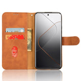 Xiaomi 14 Pro Kunstskinn Flip Deksel m. Lommebok- og Stativfunksjon - Brun