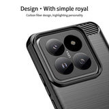 Xiaomi 14 Mofi Brushed Carbon Fiber Fleksibelt Plast Deksel - Blå