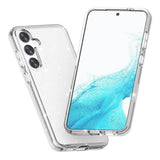 Samsung Galaxy S24 Hybrid Plast Deksel - Gjennomsiktig Glitter