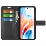 EIDERWOOD OPPO A79 (5G) / A2 (5G) Kunst Skinn Flippdeksel med Lommebok og Stativ - Svart