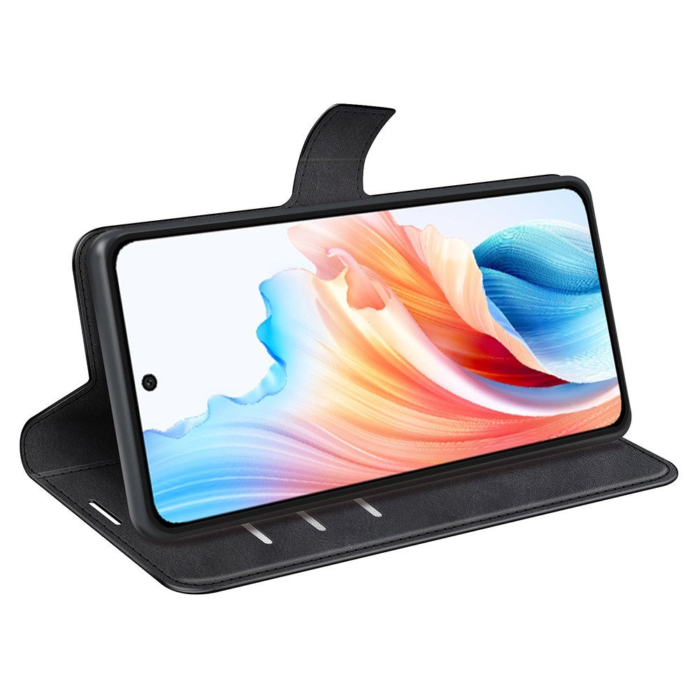 EIDERWOOD OPPO A79 (5G) / A2 (5G) Kunst Skinn Flippdeksel med Lommebok og Stativ - Svart