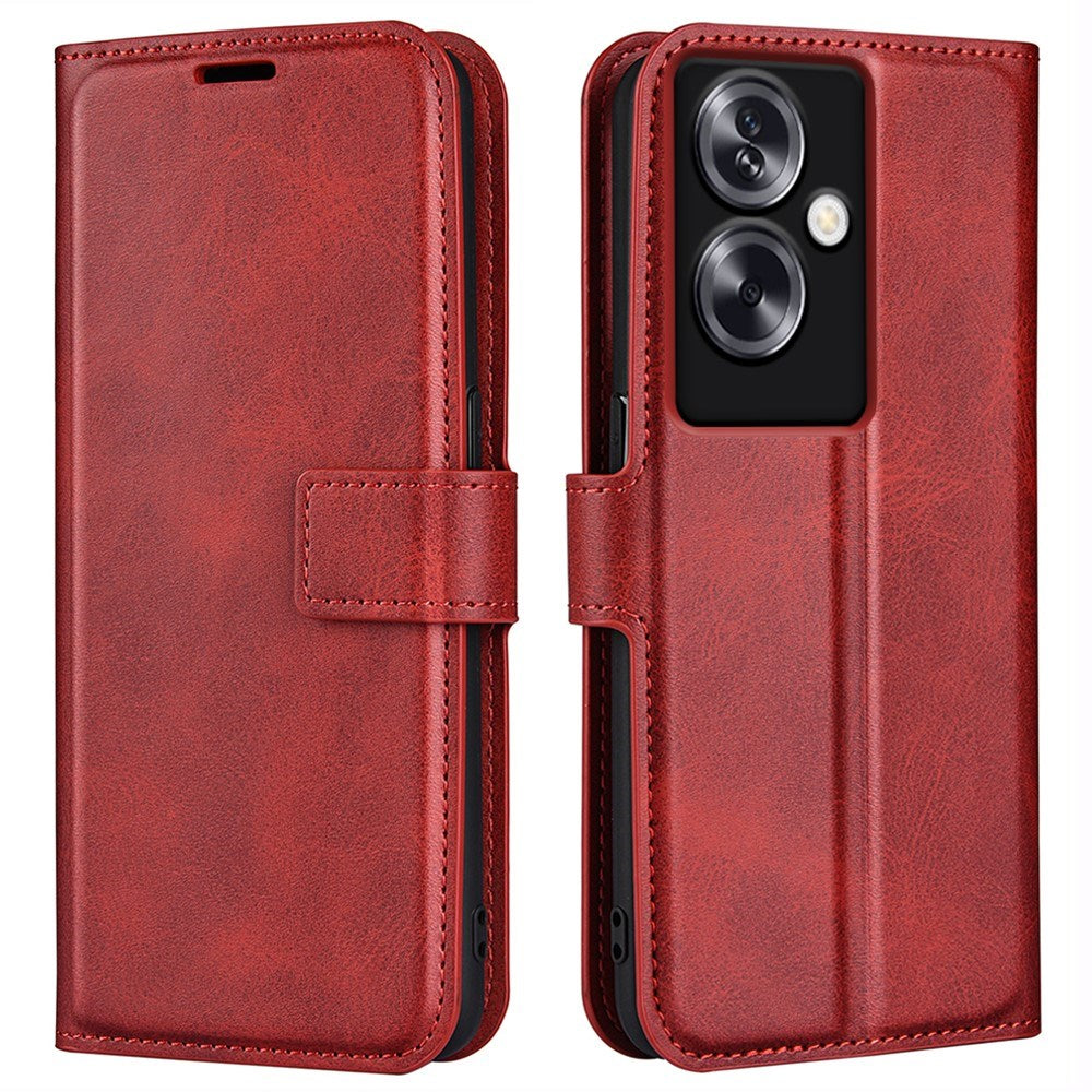 EIDERWOOD OPPO A79 (5G) / A2 (5G) Kunst Skinn Flippdeksel med Lommebok og Stativ - Rød