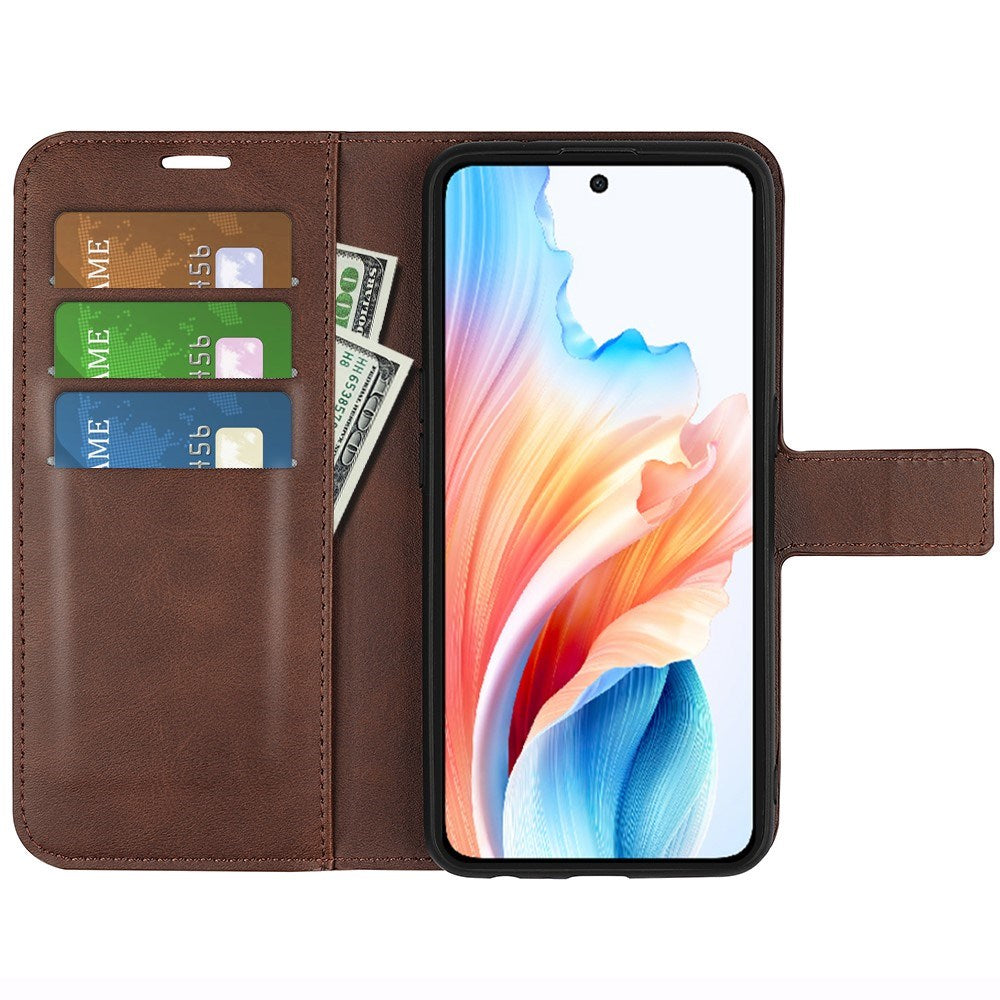 EIDERWOOD OPPO A79 (5G) / A2 (5G) Kunst Skinn Flippdeksel med Lommebok og Stativ - Mørk Brun