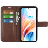 EIDERWOOD OPPO A79 (5G) / A2 (5G) Kunst Skinn Flippdeksel med Lommebok og Stativ - Mørk Brun
