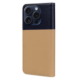 iPhone 15 Pro Flip Deksel med Stropp / Ståfunksjon / Kortholder - Blå / Brun (Hunder)