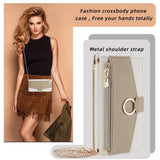 iPhone SE (2022 / 2020) / 8 / 7 Kunstskinn 2-i-1 Flipdeksel med Lommebok og Crossbody Bagfunksjon - Creme