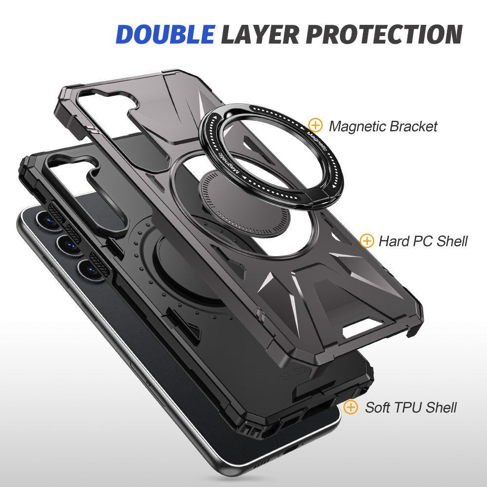 EIDERWOOD Robust Deksel for Samsung Galaxy S25+ / S24+ (Plus) med Støtte og Magsafe - Grå