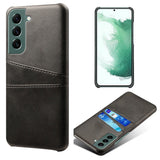 Samsung Galaxy S24 Kunstskinn Deksel m. Dobbel Kortholder - Svart