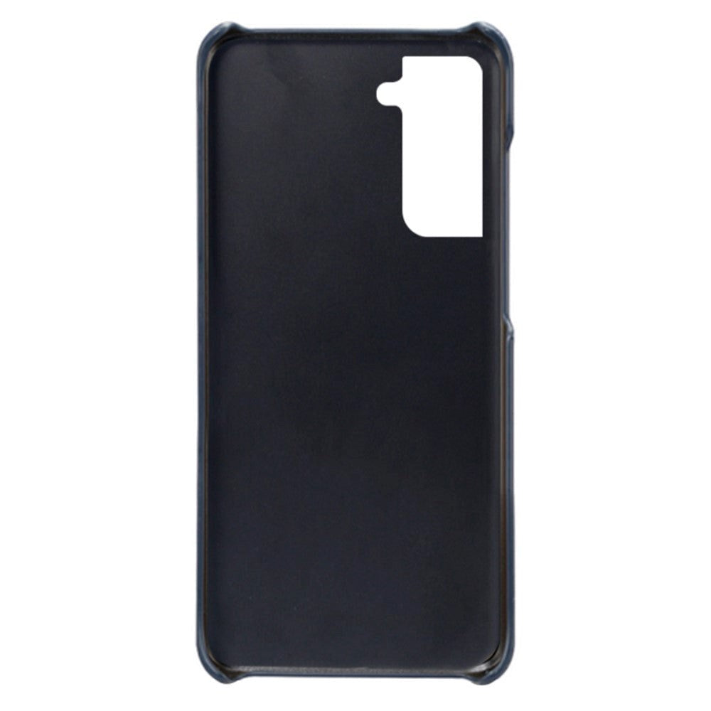 Samsung Galaxy S24 Kunstskinn Deksel m. Dobbel Kortholder - Blå