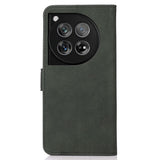 OnePlus 12 KHAZNEH Retro Kunstskinn Flipdeksel med Lommebok - Grønn