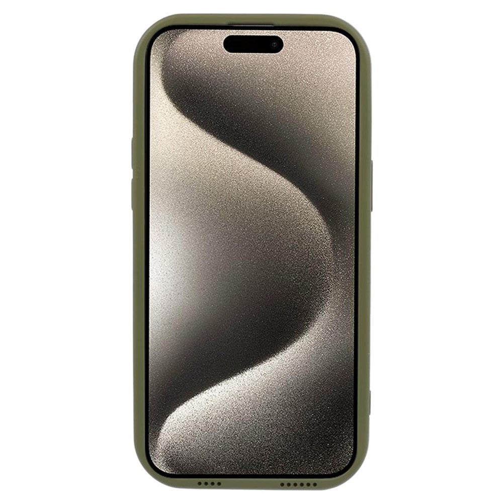 iPhone 15 Pro fleksibelt Plast Deksel med. Bølgedesign - Matt Grønn