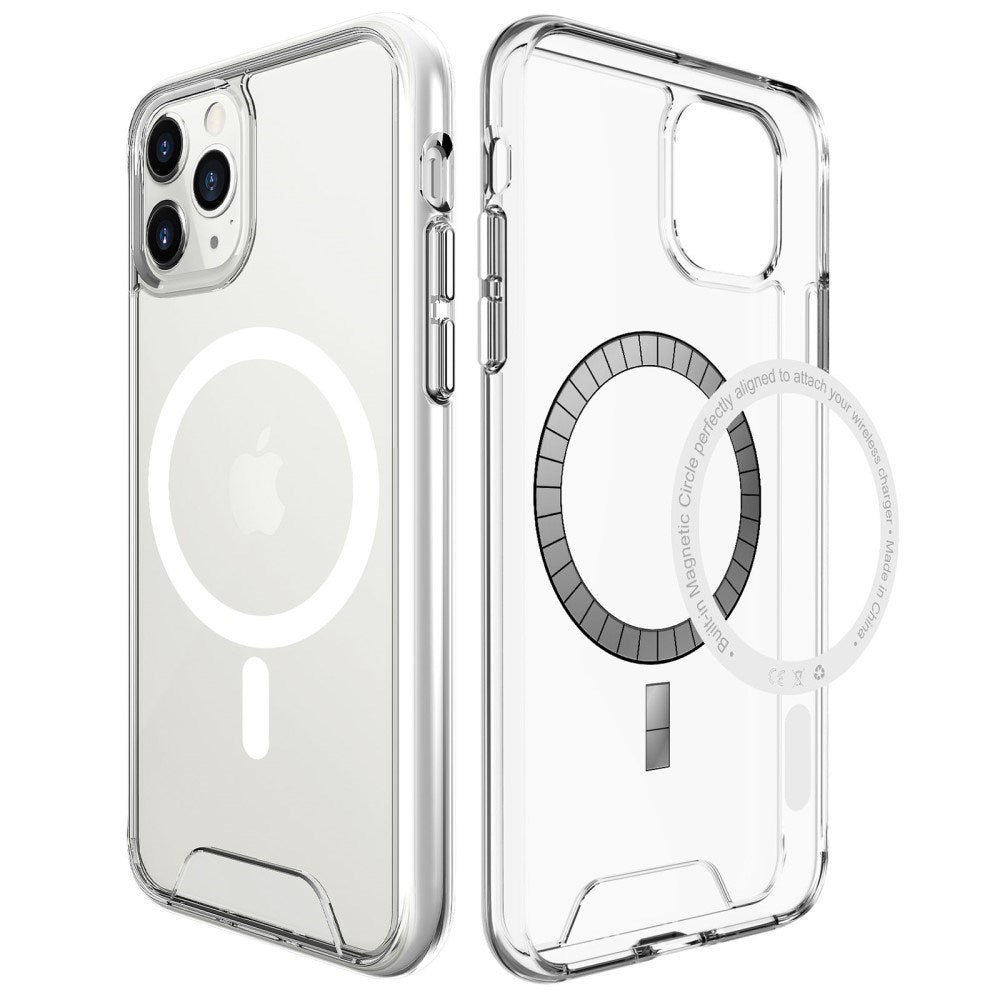 EIDERWOOD iPhone 11 Pro Max Hybrid Plast Deksel - MagSafe Kompatibel - Gjennomsiktig / Hvit