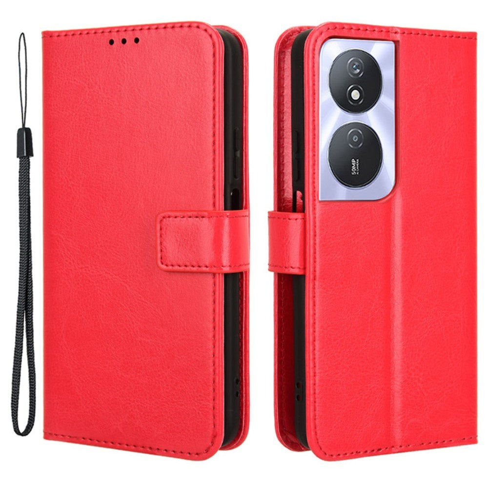 EIDERWOOD Honor X7b / 90 Smart Kunstskinn Flip Deksel m. Strop - Rød