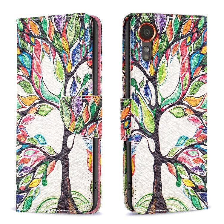 EIDERWOOD Samsung Galaxy Xcover 7 Flip Deksel med 2 Kortholdere - Fargerikt Tre