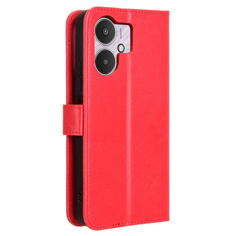 EIDERWOOD Xiaomi Redmi 13C (5G) Kunstskinn Flip Deksel m. Strop - Rød