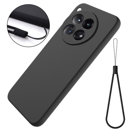 EIDERWOOD OnePlus 12R Liquid Silikon Deksel med Stropp - Svart