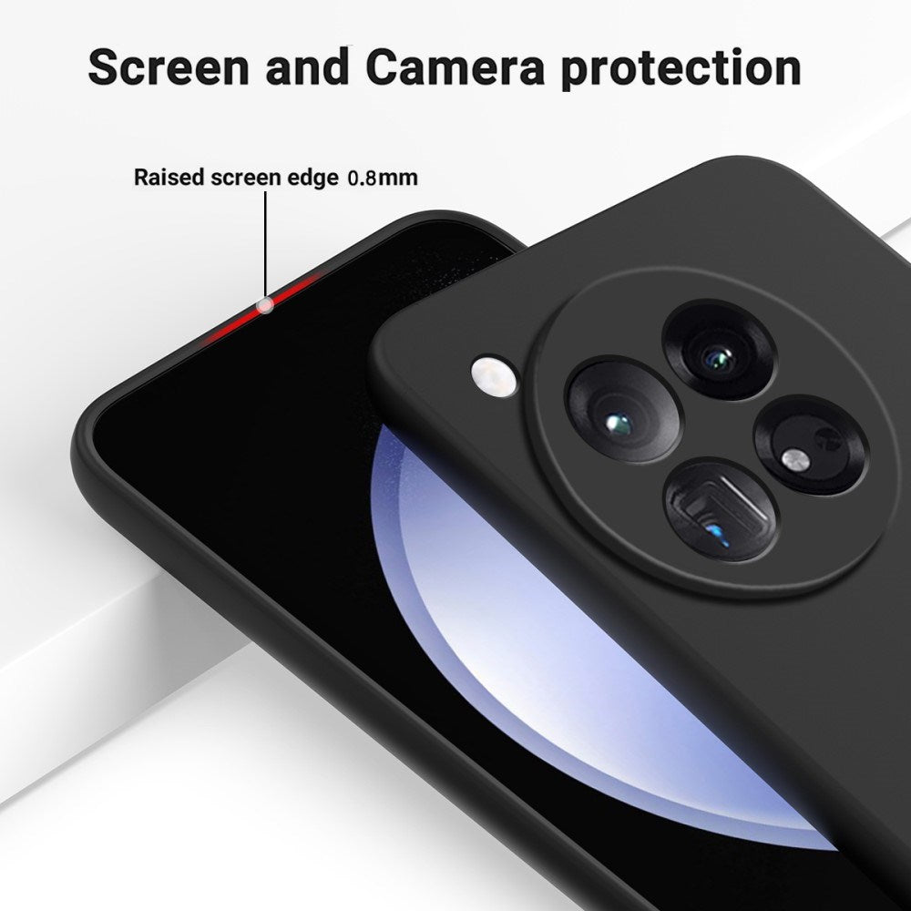 EIDERWOOD OnePlus 12R Liquid Silikon Deksel med Stropp - Svart