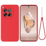 EIDERWOOD OnePlus 12R Liquid Silikon Deksel med Stropp - Rød