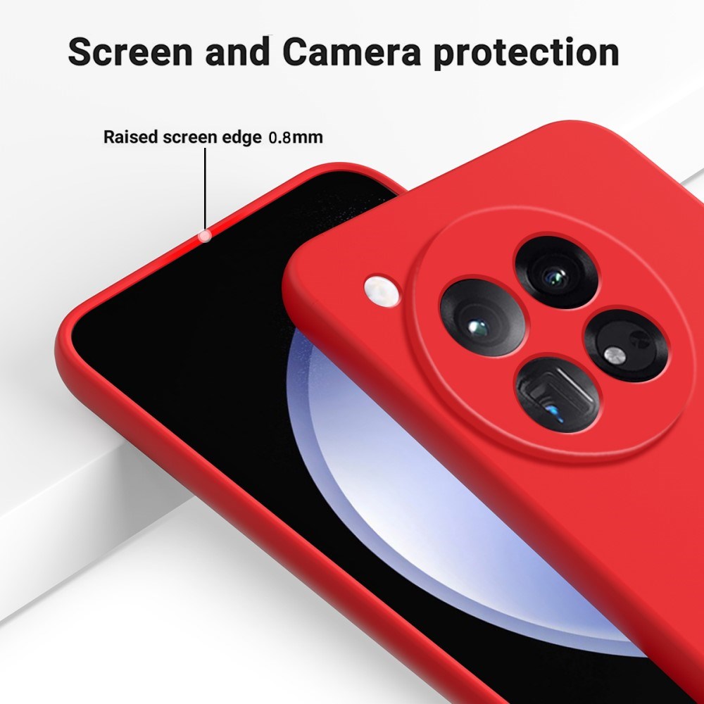 EIDERWOOD OnePlus 12R Liquid Silikon Deksel med Stropp - Rød