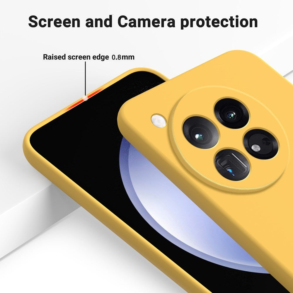 EIDERWOOD OnePlus 12R Liquid Silikon Deksel med Stropp - Gul