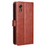 EIDERWOOD Samsung Galaxy Xcover 7 Kunst Skinn Flip Deksel med Stativ & Lommebok - Brun