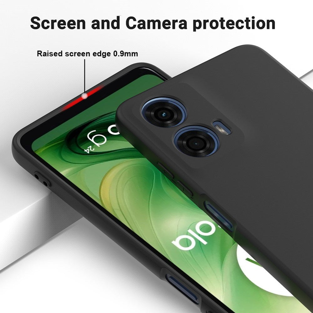 Motorola Moto G04 / G24 / G24 Power Liquid Silikon Deksel med Stropp - Svart