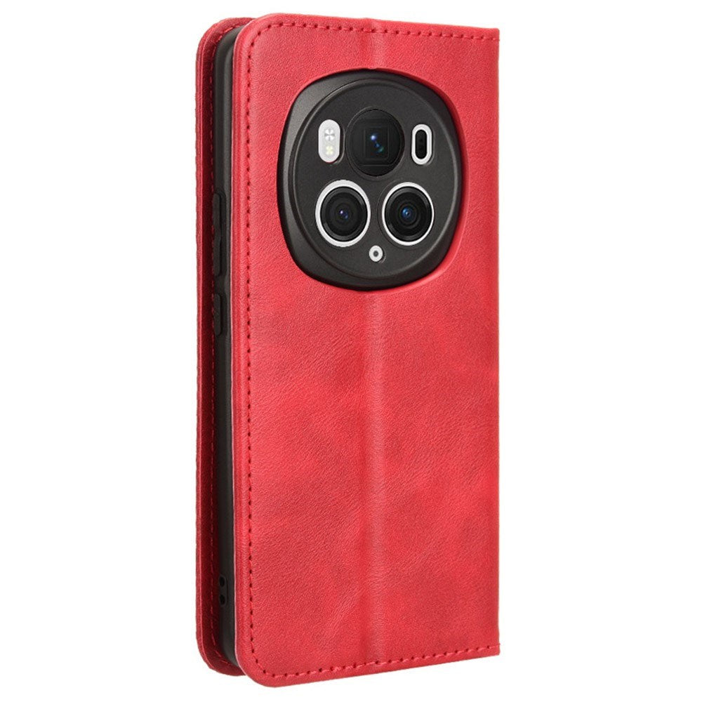 EIDERWOOD Honor Magic6 Pro (5G) Magnetisk Kunstskinn Flip Deksel - Rød
