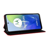 EIDERWOOD Motorola Moto G04 / G24 / G24 Power PU Skinn Flip Deksel med Lommebok - Rombe - Rød