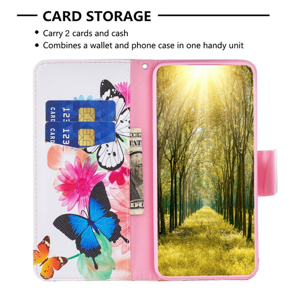 EIDERWOOD Xiaomi Redmi Note 13 Pro (4G) / Poco M6 Pro Kunstskinn Flip Deksel m. Lommebok & Trykk - Blomster & Sommerfugler